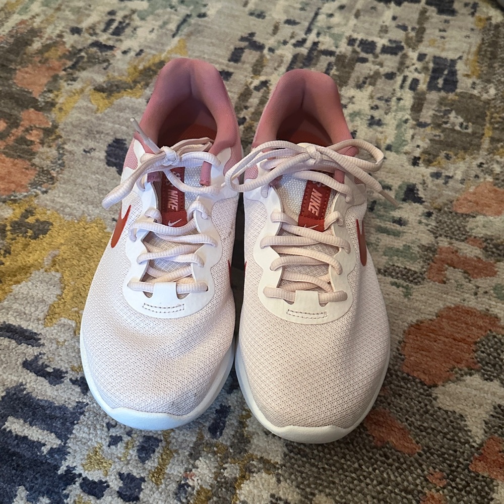 Nike Women's Pink and White Running Shoes